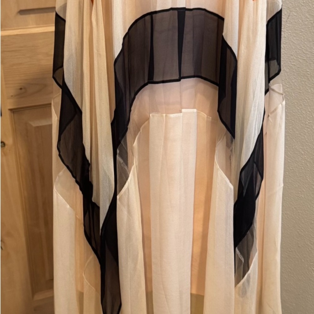 Maria Lucia Hogan silk dress gown boho goddess multi Sz 38/4 vacay wedding - Picture 9 of 13